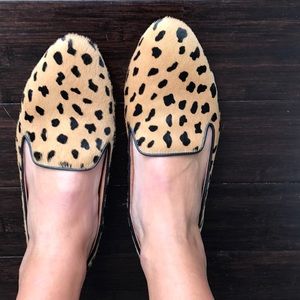 Madewell leopard print fur flats